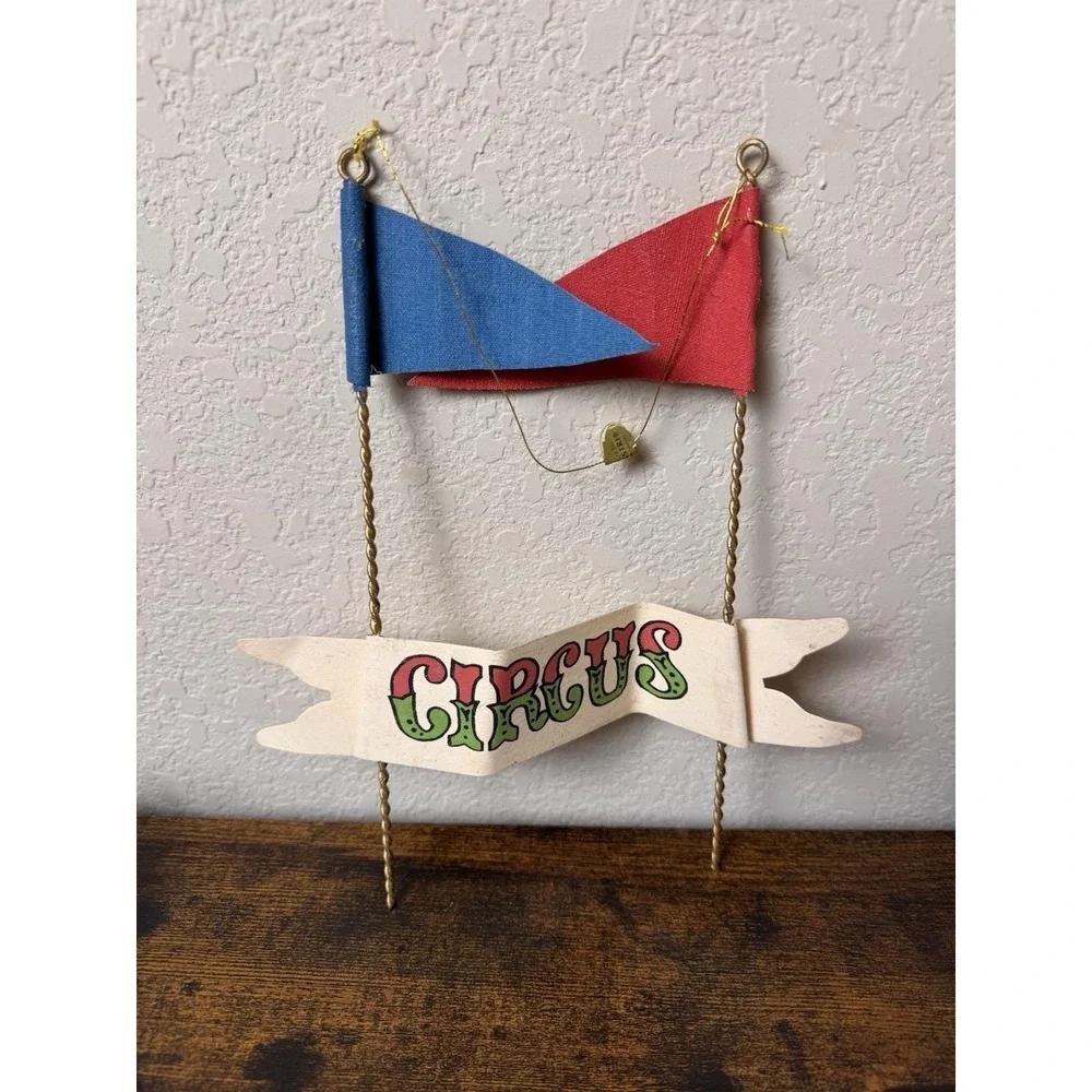 Silvestri Vintage Circus Banner Metal Ornament Carnival Christmas Decor 80s